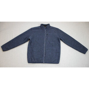 32 Degrees Heat Jacket Mens Size M Blue Full Zip Sherpa Lined Mock Neck Pockets